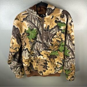 Vintage 90s Cabelas Dry Plus Camo Camouflage Hoodie Sweatshirt Size Mens Small